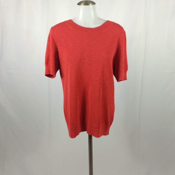 J. Crew Size Small Red Short Sleeve Blouse Top - Picture 7 of 7